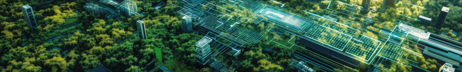 Banner background of Urban Sustainability development for Eco friendly and Green Cityscape