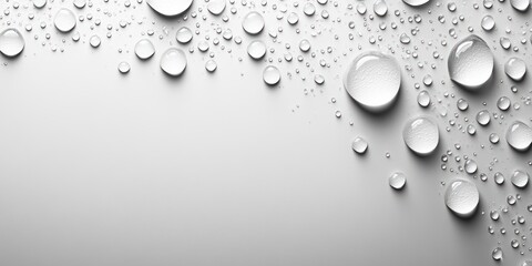 Minimalist Vector Water Drops Design with High Contrast Shadows on White Background