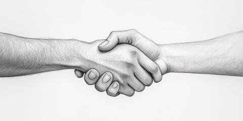 Handshake Vector Icon Black and White Minimalist Design Business Partnership Cooperation Achievement