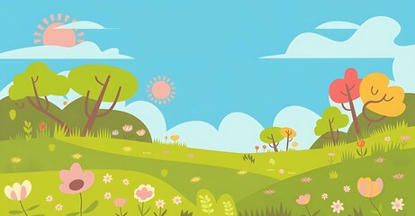 Obraz premium spring landscape with flowers
