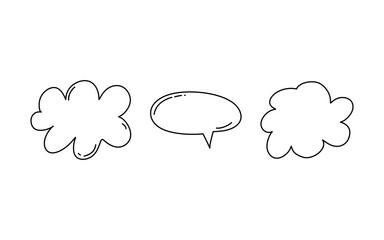Bubble speech outline style on white background. Bubble speech for comic decoration