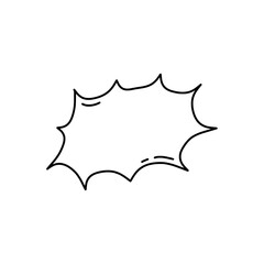 Bubble speech outline style on white background. Bubble speech for comic decoration