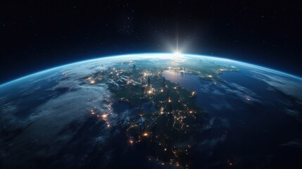 Obraz premium Earth from Space with Emphasis on Japan and the Pacific