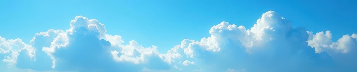 Fototapeta premium Unblemished blue canvas, delicate cloud formations, open, calm