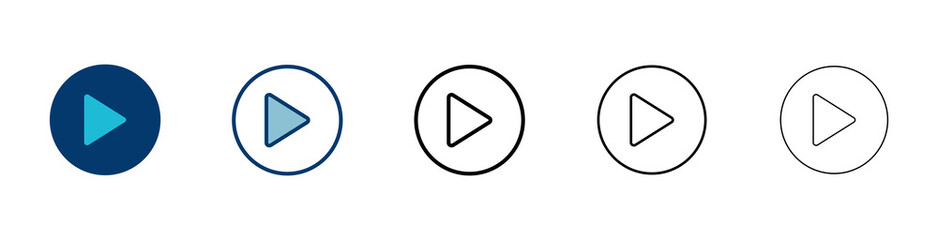 play Icon vector isolated on white background. Play button vector icon. Video icon vector