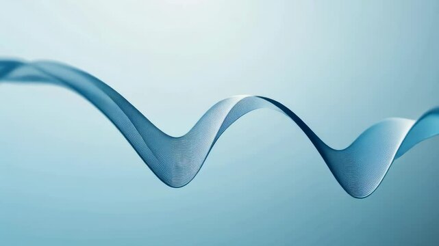 Fluid motion of wavy blue lines against a soft background in high resolution