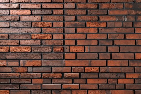 Textured Brown Brick Wall Composition in Broad Arrangement