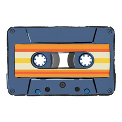 Illustration of a Retro Cassette Tape isolated on White Background.