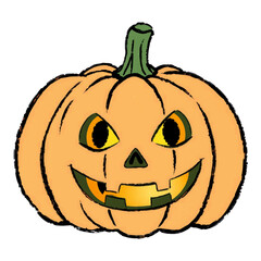 Fototapeta premium Illustration of a Charming Pumpkin Lantern Isolated on White Background.