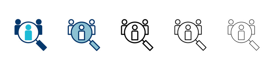 Hiring icon vector isolated on white background. Human resources concept. Recruitment. Search job vacancy icon. Hire. Find people icon