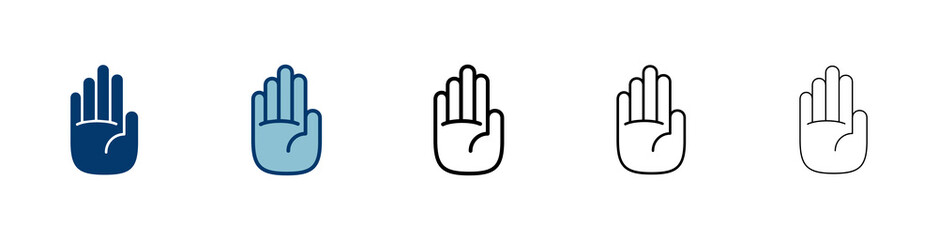Obraz premium Hand icon vector isolated on white background. Hand gesture. hand stop