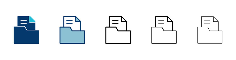 Folder Icon vector isolated on white background. Folder and documents Icon. icon archive