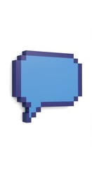 Pixelated Chat Bubble: A 3D Digital Communication Icon