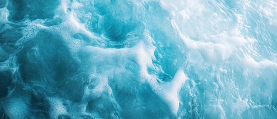 Ocean wave foam texture, turquoise water, sunlight background, website design
