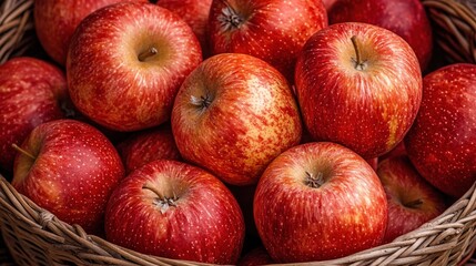 Fresh Red Apples in a Rustic Basket - Healthy Organic Fruit Display
