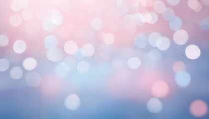 Fototapeta premium Pastel pink and blue abstract bokeh lights blurred background. Sparkling colorful glowing defocused bokeh confetti