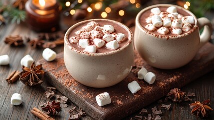 Cozy Hot Chocolate with Marshmallows and Spices for Winter Gatherings