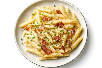 Realistic Pasta Meals Including Spaghetti, Ravioli, and Creamy Sauces AI Art In Clean Background