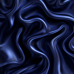 Obraz premium Deep indigo fabric waves and flows, smooth and luxurious texture that brings sense of tranquility and elegance