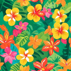 Fototapeta premium tropical flower of summer pattern collection