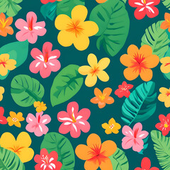 Obraz premium tropical flower of summer pattern collection