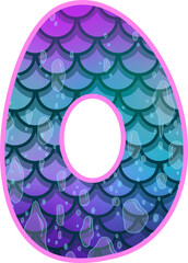 Hand drawn mermaid uppercase alphabet O