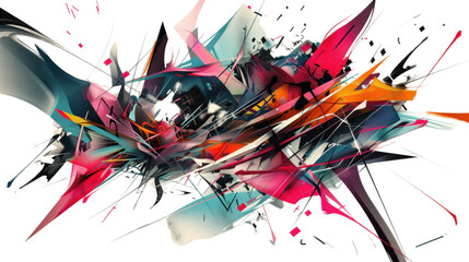 Abstract graffiti explosion creating colorful and dynamic urban art on transparent background