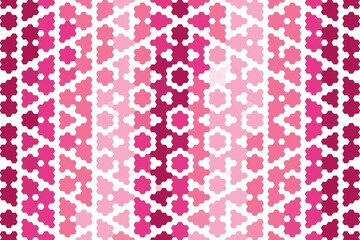 Intricate dark pink hexagonal mosaic with geometric floral hexagon pattern. Decorative design concept