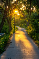 Golden Dawn: A Sunrise Scene on the Secluded SJ Jogging Trails