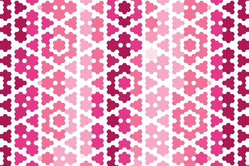 Dark pink hexagonal floral pattern with geometric hexa tile mosaic design. Elegant abstract concept