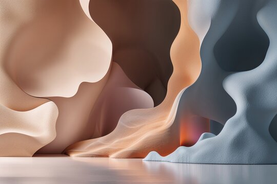 Modern Soft Abstract Gradient Art with Enchanting Sepia Textures and Vibrant High-Tech Visuals