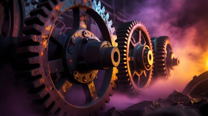 Gear mechanism in color Showcasing Modern Technology Contemporary automotive components
