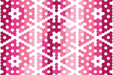 Hexagonal abstract pattern in dark pink with geometric hexagon mosaic texture. Digital art concept