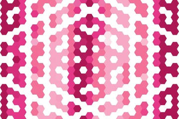 Abstract honeycomb mosaic design in dark pink with geometric hexagonal structure. Decorative pattern concept