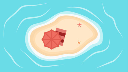 Illustration of Island Scene