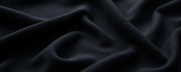 Fototapeta premium Deep black suede, soft nap, subtle light reflections, black suede texture, wallpaper