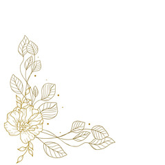 Gold floral corner Border 