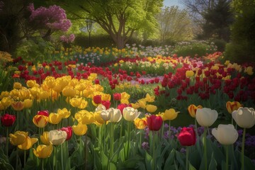 field of tulips