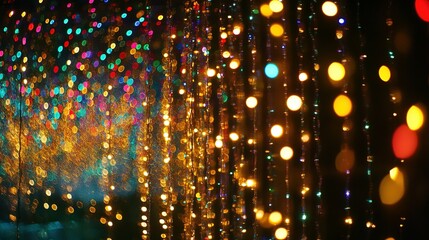 Obraz premium Colorful sparkling lights illuminated in a dark blurred and abstract setting