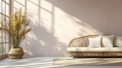 A minimalist light pink wallpaper background with smooth textures, offering ample space for creative and branding overlays.