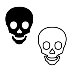 Human skull icon isolated on white background
