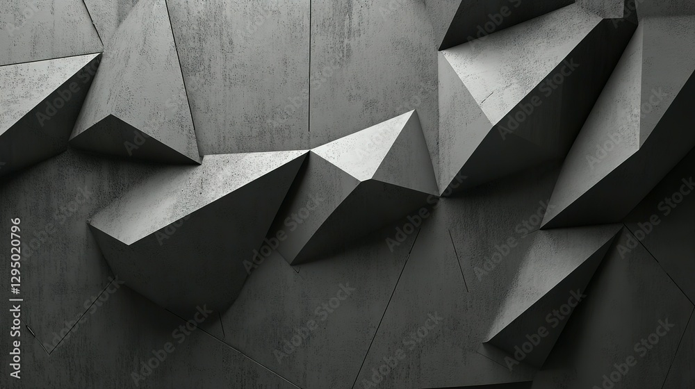 Poster the geometric and angular concrete shapes create a structured abstract design