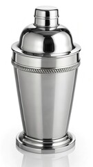 Stylish Chrome Ice Bucket for Bartending With Sleek Design and Polished Finish. Generative AI