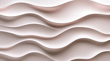 Obraz premium Smooth light pink wallpaper with soft wavy lines, leaving open space for design elements or text.