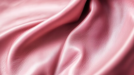 Fototapeta premium Soft pink leather texture with gentle folds and shadows, providing a refined backdrop with plenty of space for text.