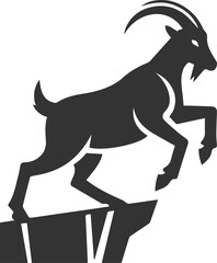 Goat stretching its front legs to reach the next ledge animal vector silhouette