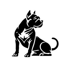 Obraz premium Silhouette of a sitting dog in a bold design