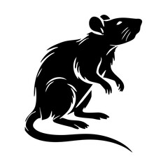 Stylized silhouette of a standing rat
