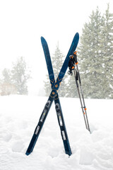 Cross country skis; Waiting out the storm; Grand Teton NP; Wyoming