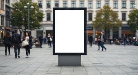 Blank Billboard Mockup in City Center: Advertising Space in Urban Setting